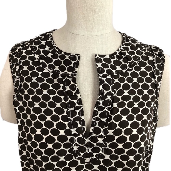 Talbots Silk Top Size 8 sleeveless Brown EUC - Picture 2 of 11